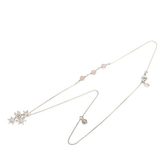CHANEL Silver Logo Necklace